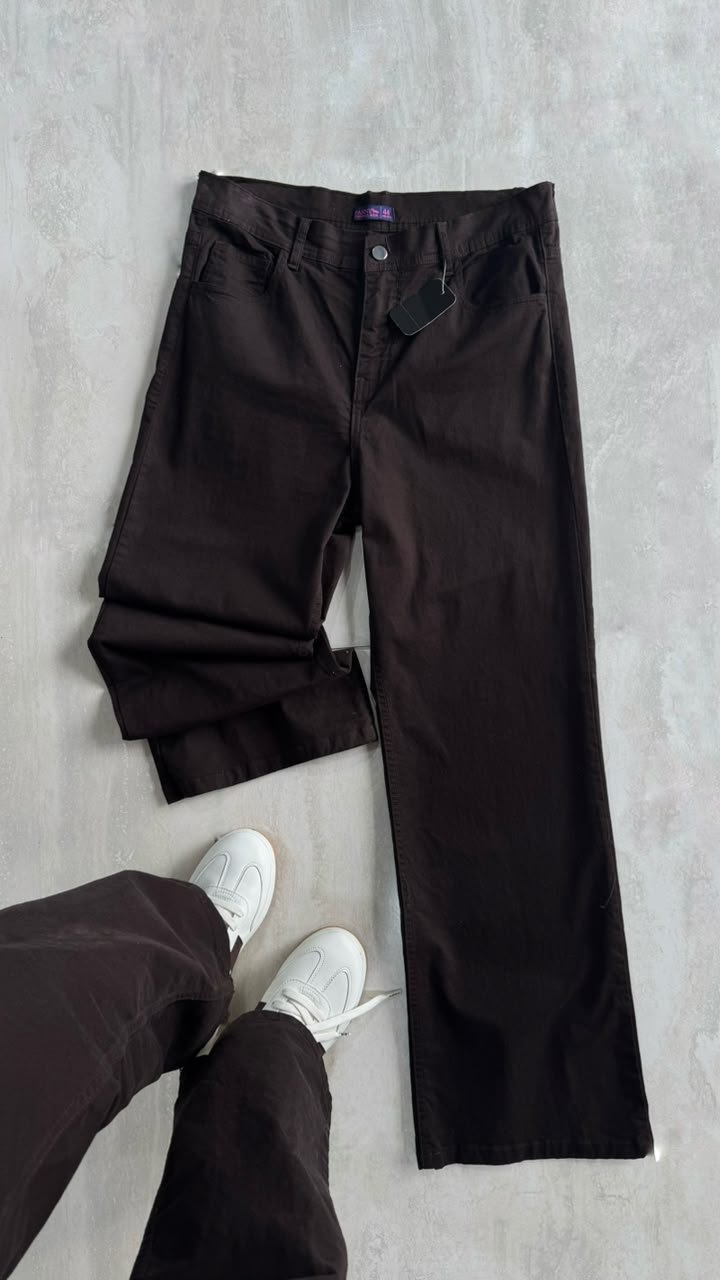81dca46e-667d-422d-89ae-9bad8b8ca3e3 Jeans wide leg elastizado marron - Imagen 1