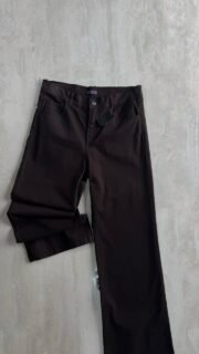 Jeans wide leg elastizado marron - Imagen 2