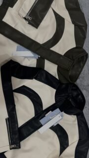Campera de cuero bicolor - Imagen 2