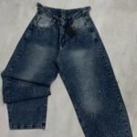 Jeans baggy con strass